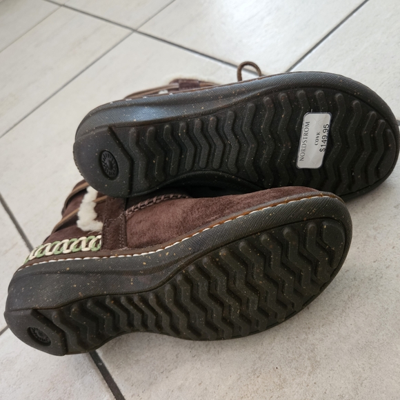 Ugg Brown Suede Shearling Ankle Boots - Picture 6 of 7